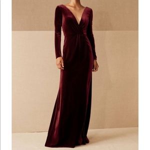 Jenny Yoo Burgundy Long Sleeve Dress